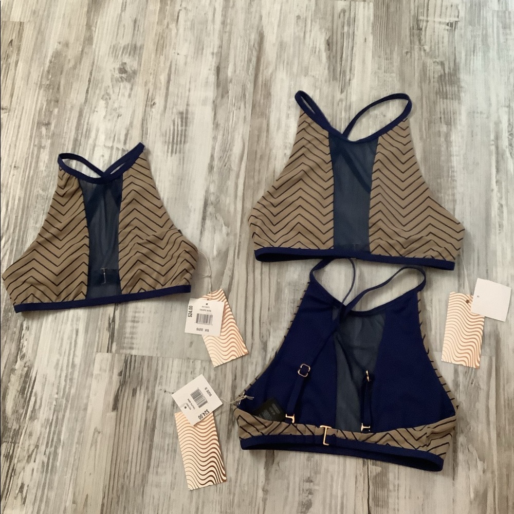 KikiRio bikini halter tops various sizes taupe brown zig zag sizes S & X…
